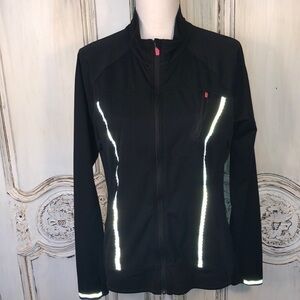 ATHLETA Queen of the Mountain Active Black with Pink Interior Jacket Size Med